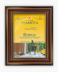 Грамота победителя в 3д-конкурсе