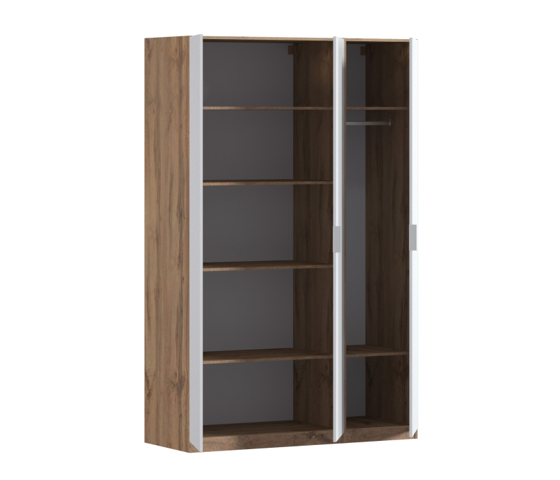 Для одежды, Шкаф трехдверный Макс 1500 мм, вариант №3 (ЛДСП, корпус дуб вотан)