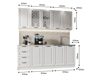 Кухня Агава 2,0 м Акация Белая МДФ