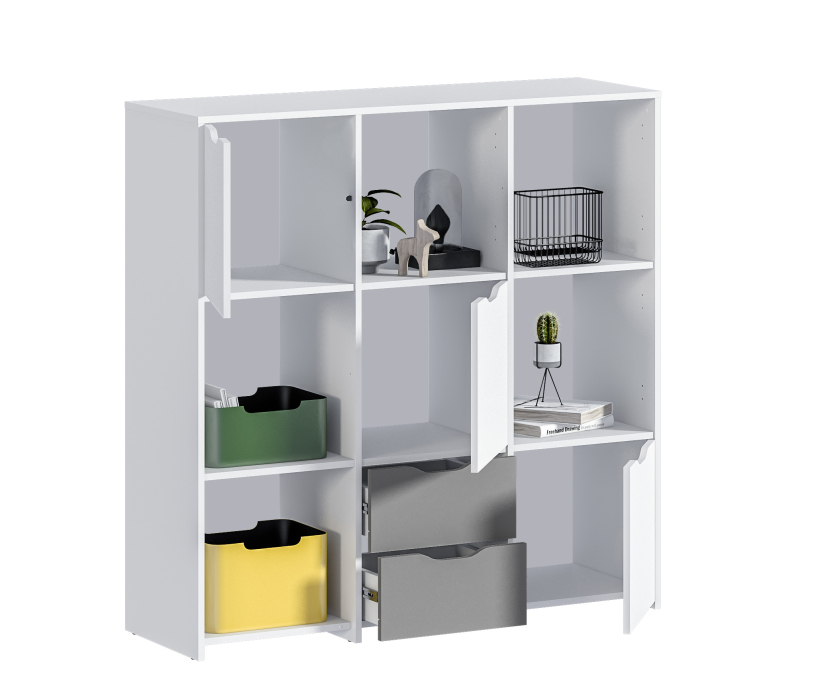 Mika / Мика, Стеллаж Mika / Мика СБ-3278 Белый/Белый,Серый