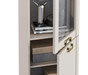 Шкаф-витрина Ассоль СБ-3429 Кашемир серый/МДФ Кашемир