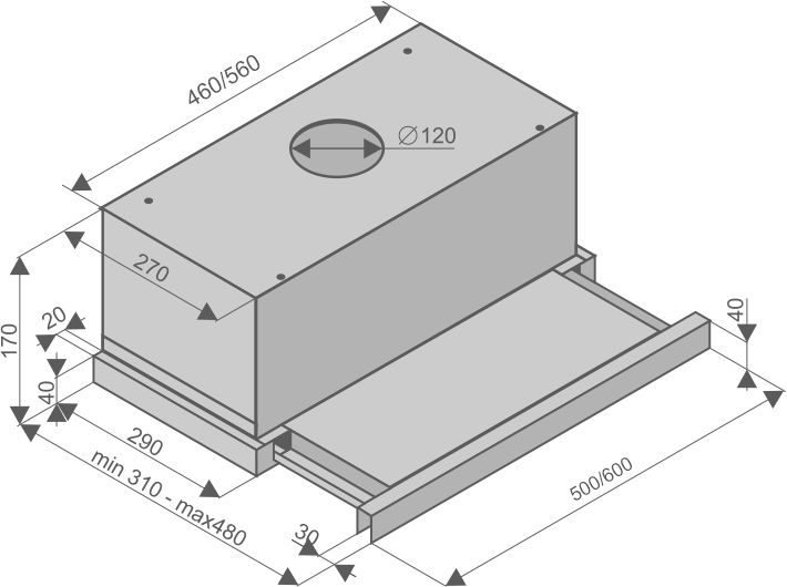 Вытяжки, Кухонная вытяжка Helena II White 60