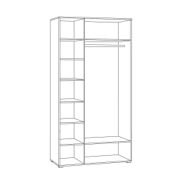 Шкаф для одежды Остин 13.336.03, серый графит, дуб золотой крафт