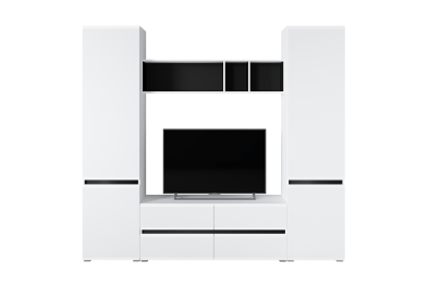 Полка Сидней 15.57, белый премиум, черный