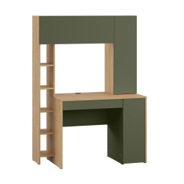 Стол компьютерный Комфорт 12.71, гикори рокфорд натуральный, дымчатый зеленый