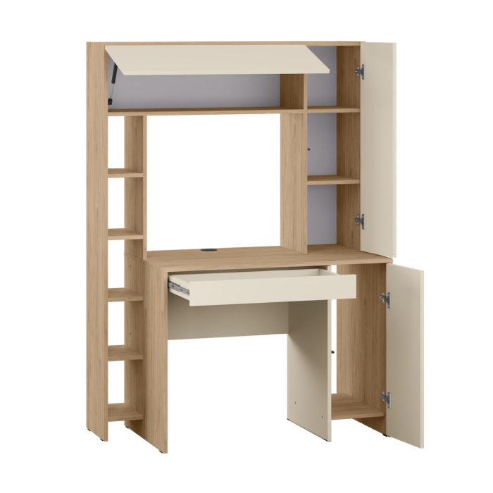 Прямые компьютерные столы, Стол компьютерный Комфорт 12.71, гикори рокфорд натуральный, сатин