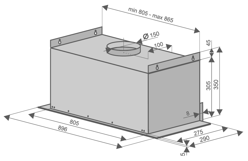 Вытяжки, Кухонная вытяжка Navi Black Glass 90
