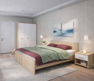 Мамбо Спальня Комплект 3 Дуб Сонома/Белый