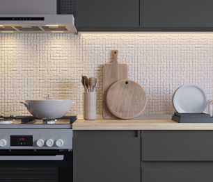 Кухонный гарнитур Леон прямой 150 см, диамант серый