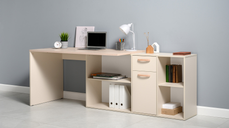 Стол письменный Лайт 03.245 F, сатин, дуб эндгрейн элегант