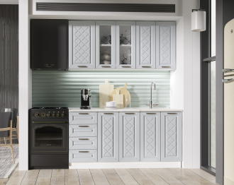 Кухня Агава 1,6 м Серый МДФ