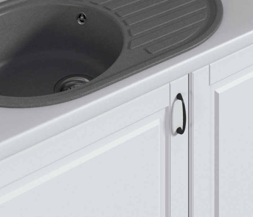 Кухонные гарнитуры, Кухонный гарнитур Регина Бежевый песок / МДФ Белый матовый 2,4 м