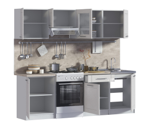 Кухонный гарнитур Натали Белый/МДФ Онденс/МетрополитанR5