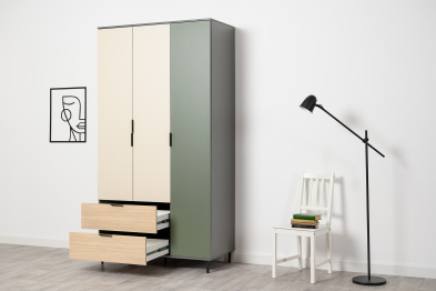 Шкаф Марвэл 16.317.03, темно-серый, сатин, плэйн, дымчатый зеленый