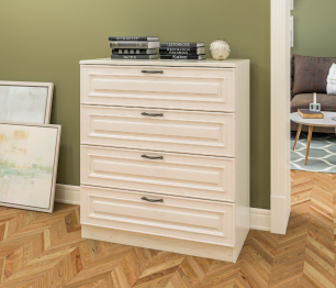 Комод Гранд / Ливерпуль СБ-3525 Дуб Приморский Белый/МДФ Классика Светлый