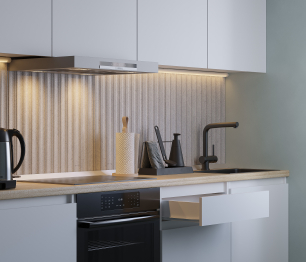 Кухонный гарнитур Леон прямой 240 см, белый