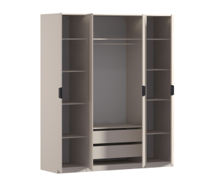 Шкаф четырехдверный Макс 2000 мм, вариант №1 (ЛДСП/МДФ)