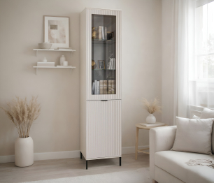 Шкаф-витрина Турин СБ-3567 Кашемир серый/МДФ Кашемир