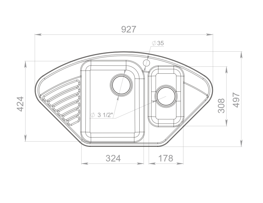 Кухонные мойки, Мойка GranFest QUARZ Z14