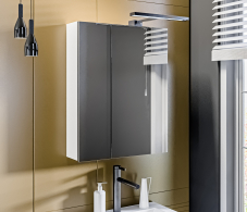 Шкафы с зеркалом, Шкаф 2х дверный с зеркалом Люкс СБ-3152 Белый