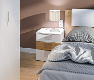 Кровать (1600) Мальта СБ-3270 Белый,Дуб Гамильтон