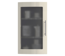 , Анна ФВГ-30 витрина гнутая Ваниль глянец