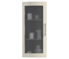 , Анна ФВГ-130 витрина гнутая Ваниль глянец