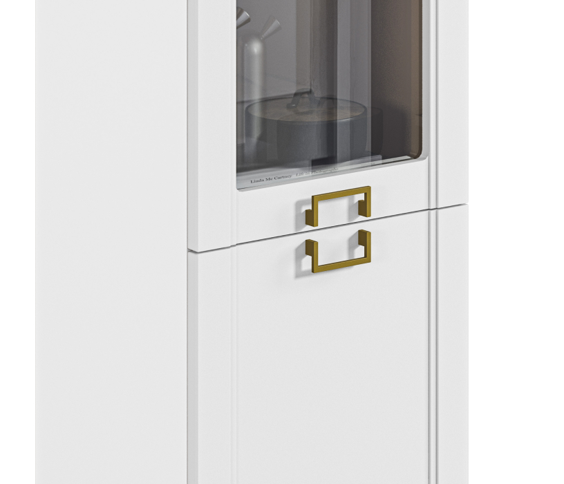 Витрины, Шкаф-витрина Ассоль СБ-3429 Белый/МДФ Белый