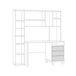 Стол рабочий Комфорт 12.95, дуб сонома, сатин