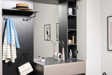 Шкаф навесной Сидней 16.314.06, антрацит, веллюто капучино