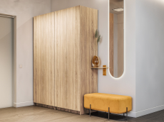 Шкафы распашные, Шкаф распашной Е1 Локер 162х52.5х220 см,с двумя комплектами полок и двумя модулями