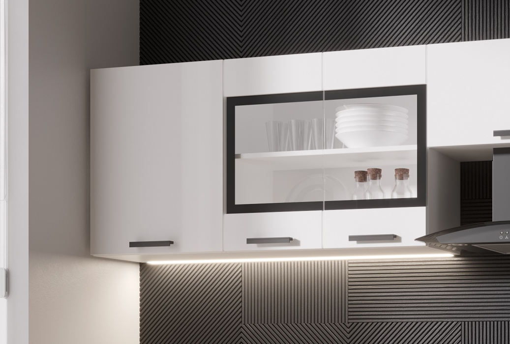 Кухонные гарнитуры, Кухня Хозяюшка 2,4 м Белый гладкий/Дуб вотан ЛДСП