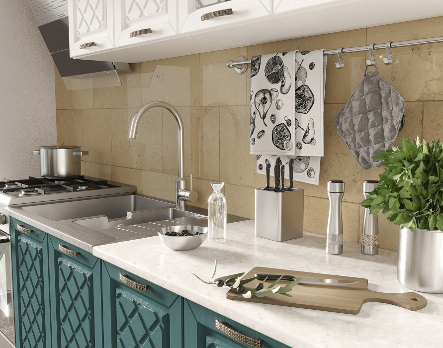 Кухня 2 метра, Кухня Агава 2,0 м Акация Белая/Моренга МДФ