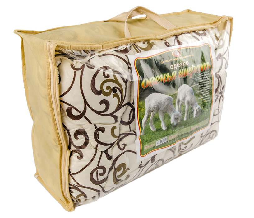 Одеяла, Одеяло из овечьей шерсти 1,5 сп 140x205 см