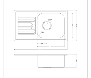 Мойка врезная OL-101Y (F&P)