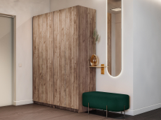 Шкафы распашные, Шкаф распашной Е1 Локер 162х52.5х220 см,с двумя комплектами полок и модулем