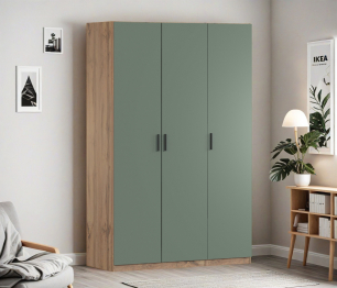 Шкаф трехдверный Макс 1500 мм, вариант №4 (ЛДСП, корпус дуб вотан)