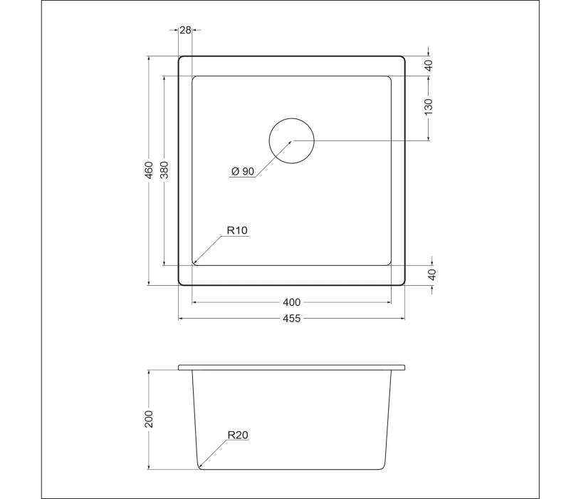 Кухонные мойки, Гранитная мойка EMQ-1455.P