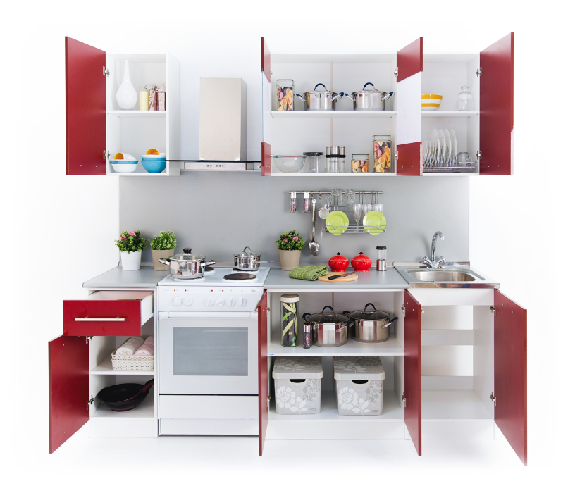 Кухонные гарнитуры, Кухня Элен Белый / Бордо 1,7 м