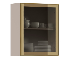 Навесные, Навесной шкаф Регина РП-60 (Песочный/Витрина Золото)