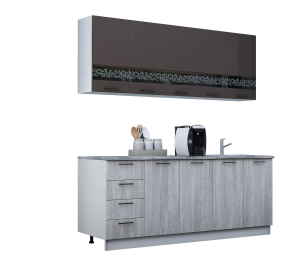 Кухня Милена 2,0 м Смоки софт/Вяз МДФ