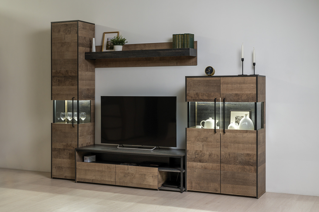 Шкафы распашные, Шкаф-пенал с витриной Трувор 13.205