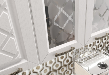 Кухня Агава 1,6 м Акация Белая/Мята МДФ