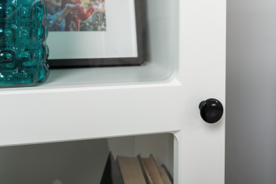 Шкаф-витрина Остин 16.394.03, белая шагрень, дуб золотой крафт