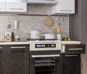 Кухонный гарнитур Элен Белый/Дуб Планк,Дуб Мажор/МетрополитанR5 1,7 м