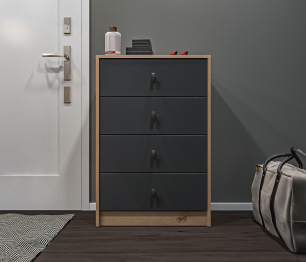 Комод Сидней СБ-2586/1 Дуб дикий/Диамант серый