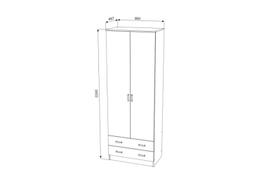 Шкаф Дуэт распашной 0,8 м ЛДСП