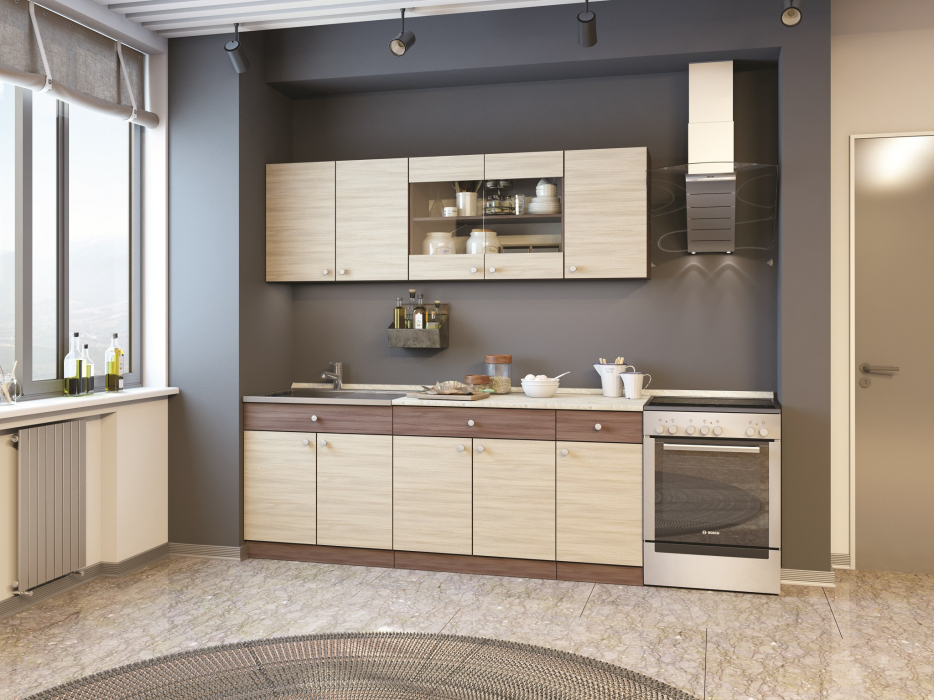 Кухня 2 метра, Кухонный гарнитур Шимо ЛДСП 2,0 м