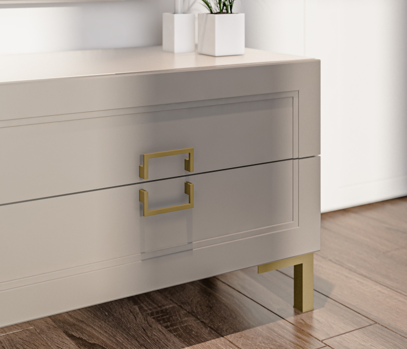 ТВ-тумбы, Тумба под телевизор Ассоль СБ-3433 Кашемир серый/МДФ Кашемир