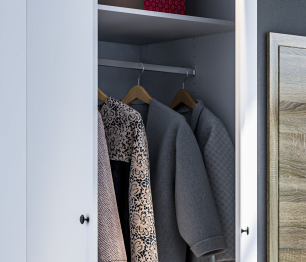 Шкаф 2х дверный МАКС 1 м Белый